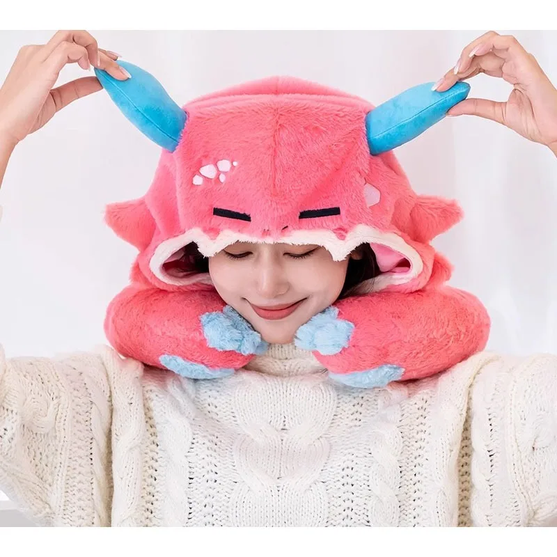 

Goods in Stock Genuine LOL Teamfight Tactics Series Pangpanglong Fat Dragon U-shaped Neck Pillow Game Peripheral Plush Products