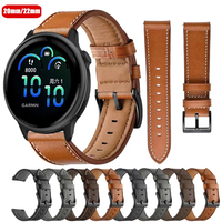 20mm Leather Strap For Garmin Vivoactive 6 5 4 3 For Garmin Forerunner 165 55 158 245 Watchband Correa