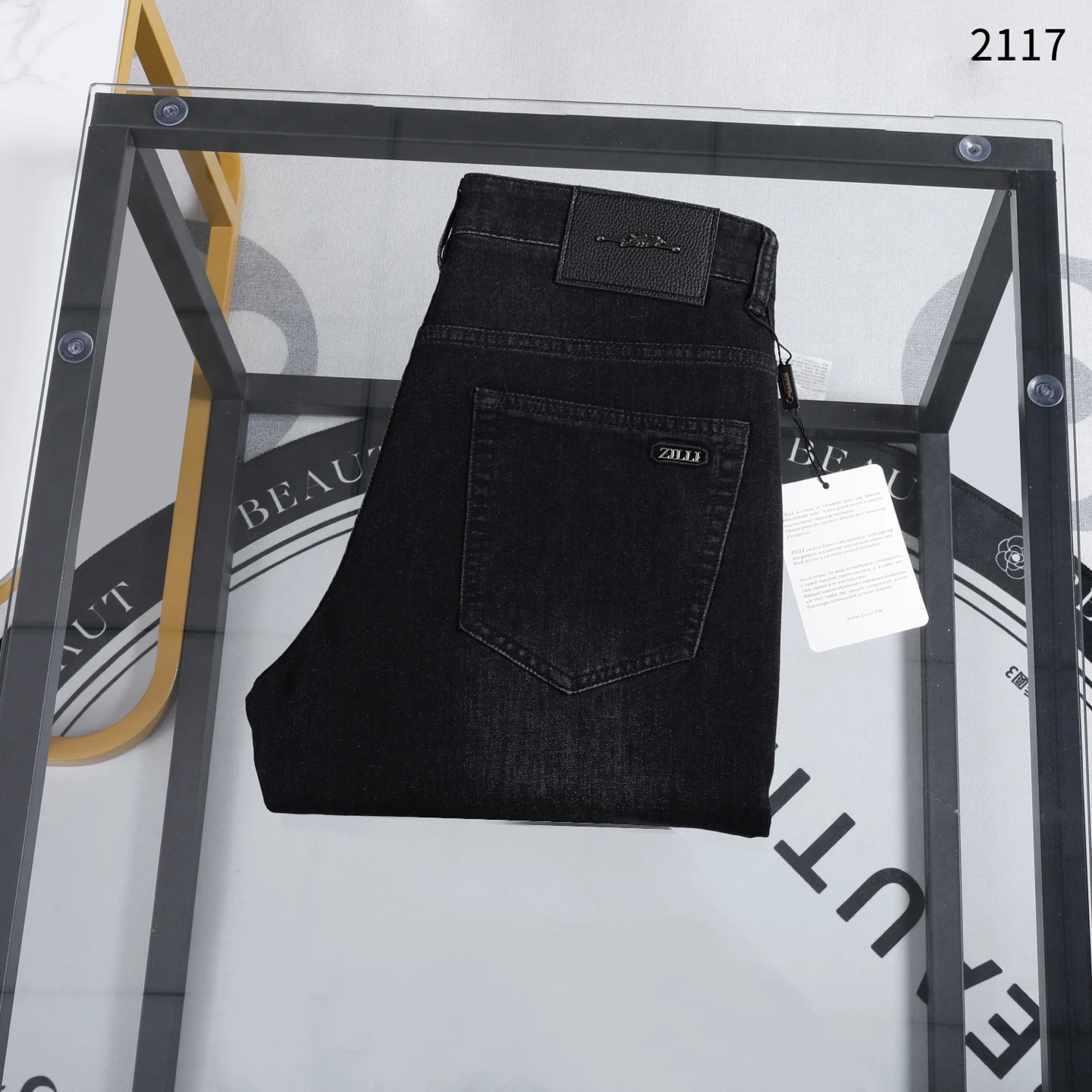 

BLLIYOSS Jeans Thin Cotton Men 2026 SS New Business Embroidery straight-leg Outdoors Pants Old Money High-Quality Size 29-42