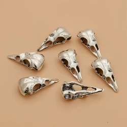 50Pcs Alloy Crow Raven Skull Charms Bird Head Skeleton Pendant For Halloween Witch Pagan Necklace Bracelet Gothic A-712