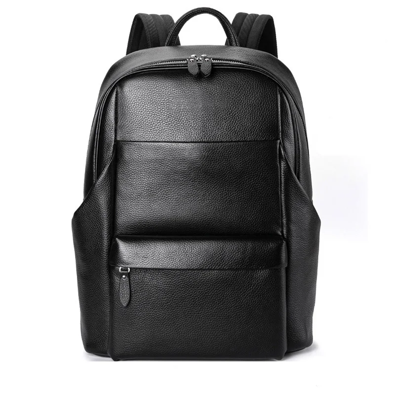 Retro Genuine Leather Men\'s Backpack Handmade Classic Schoolbag Sports Storage Leisure Backpack Laptop Day Bag Pack Large