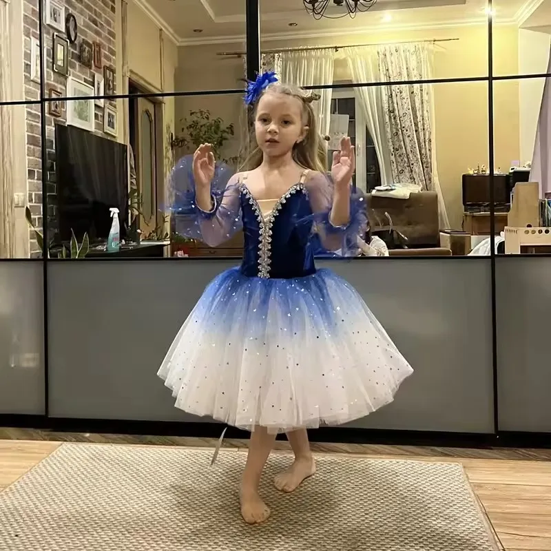 Kinder-Ballettrock, Mädchen-Tanzrock, Paillettenkleid, Kinder-Tanzrock, Aufführungskleidung für Gruppenprogramme