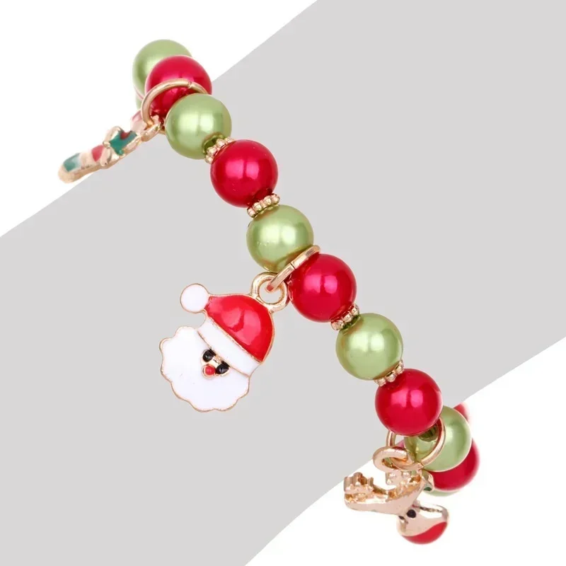 Delysia King 2021 Fashion Festival Santa Claus Hand Chain Crutch Reindeer Beaded Bracelet Christmas Gift Ornament