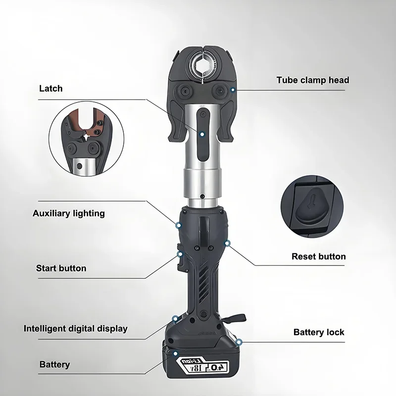 EP-300C 電動パイプ圧着ペンチ ミニ充電式油圧鋏 兼用油圧圧着ペンチ 圧着ペンチ