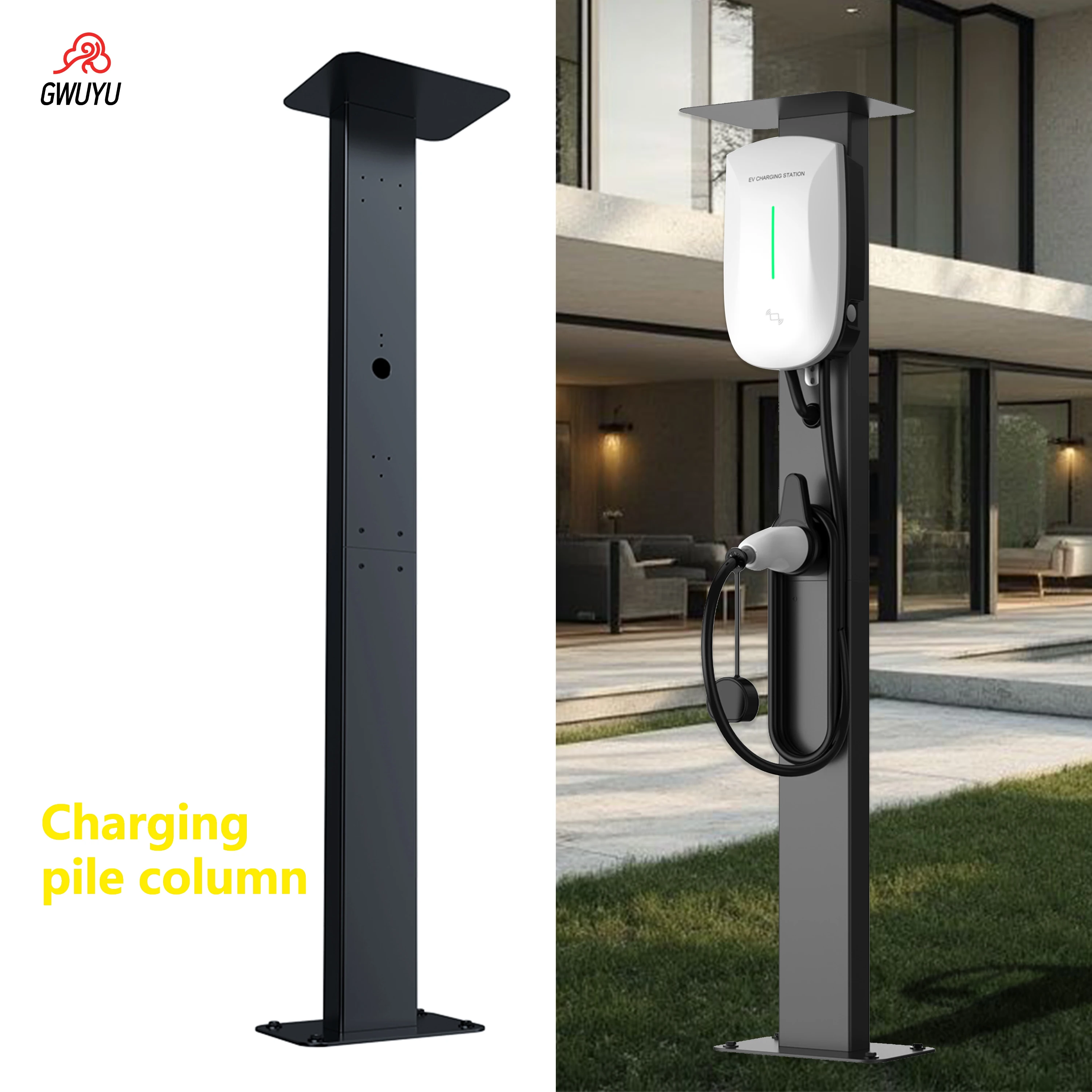 GWUYU EV شحن حامل الركيزة حامل سهل التركيب العالمي EV شحن تصاعد القطب سبائك الألومنيوم Evse عمود الوقوف
