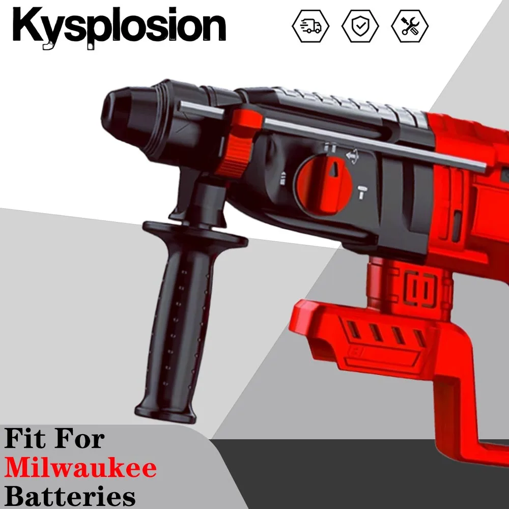 fit milwaukee 18v battery Electric Hammer Drill Brushless Multifunctional Rotary High-Power Cordless Rechargeable Power Tools