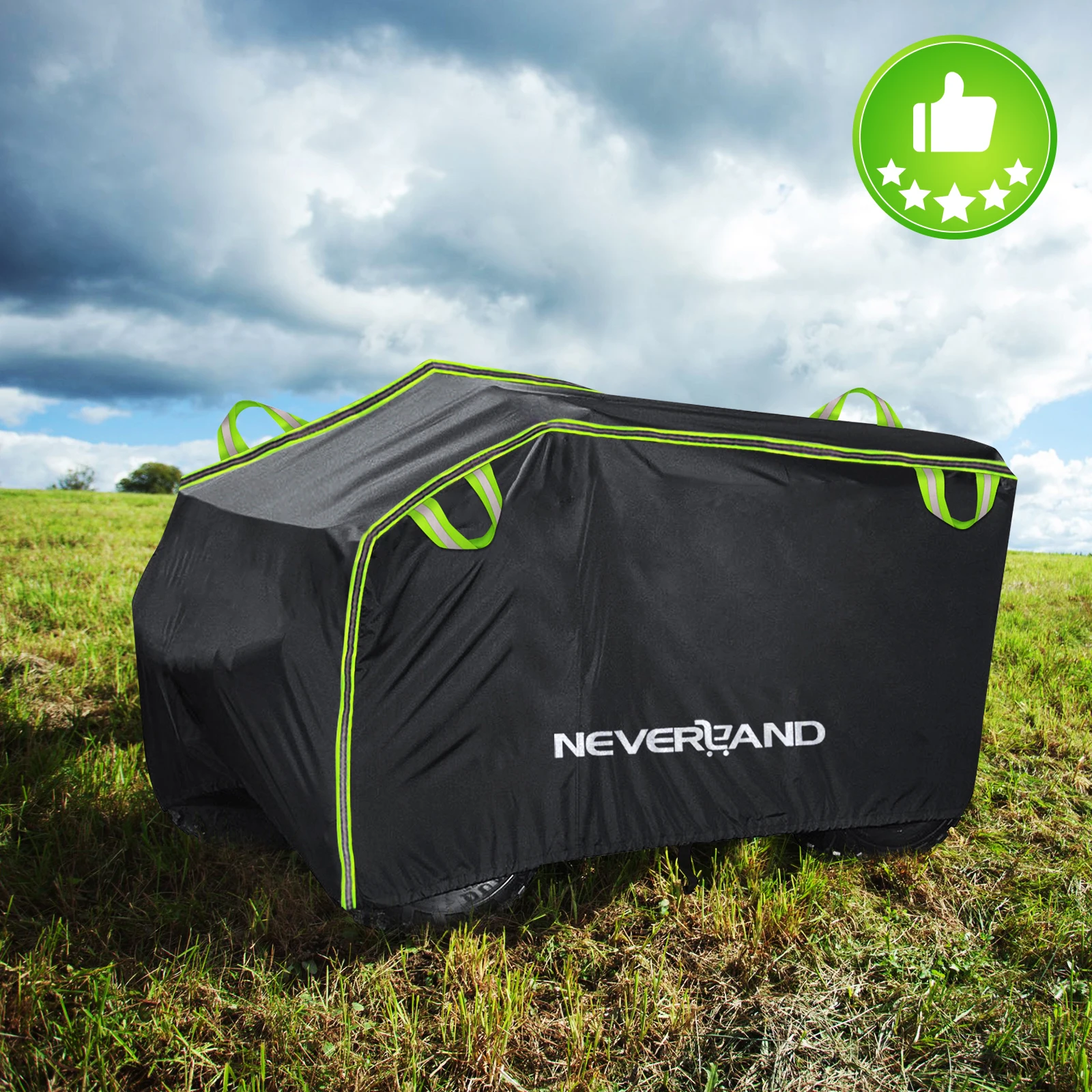 

NEVERLAND Quad ATV Cover, Universal Cover, Motorcycle Protector Cover For Vehicle Scooter Kart Motorbike (Size L/XL/XXL, Black)