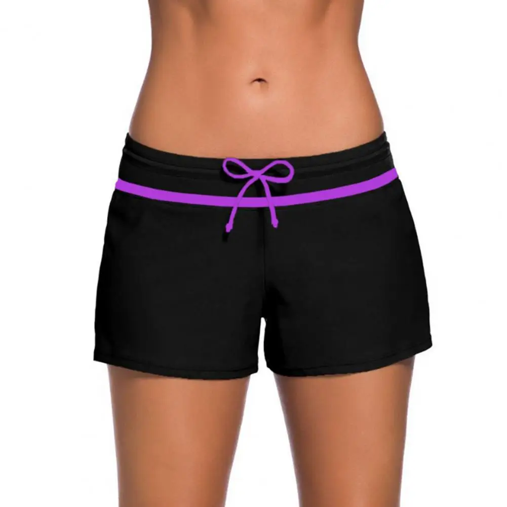 패셔너블한 퀴 드라이 비치 팬츠 여성용 매듭 허리 경량 카프리 바지 바캉스 및 여행용