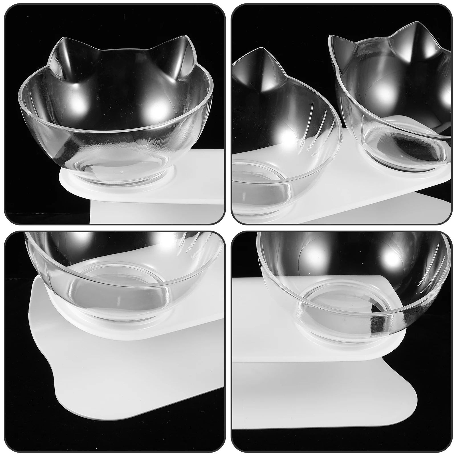 

Pet Double Feeder Neck Protection Raised Detachable Dual Pet Bowls Non-Slip Base Cat Dog Feeding Bowl Cat Feeder Bowl