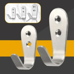 5pcs Clothes hooks, stainless steel hooks, wall-mounted J-shaped hooks, for hanging coats, hats, bathrobes, etc