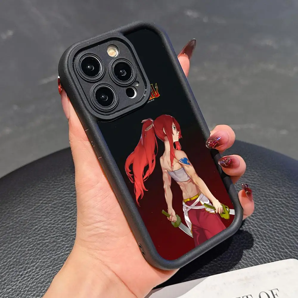 Чехол для телефона Fairy Tail Erza для iPhone 17 16 15 14 13 12 11 Air Pro Max Plus, черный, мягкий, из ТПУ, противоударный