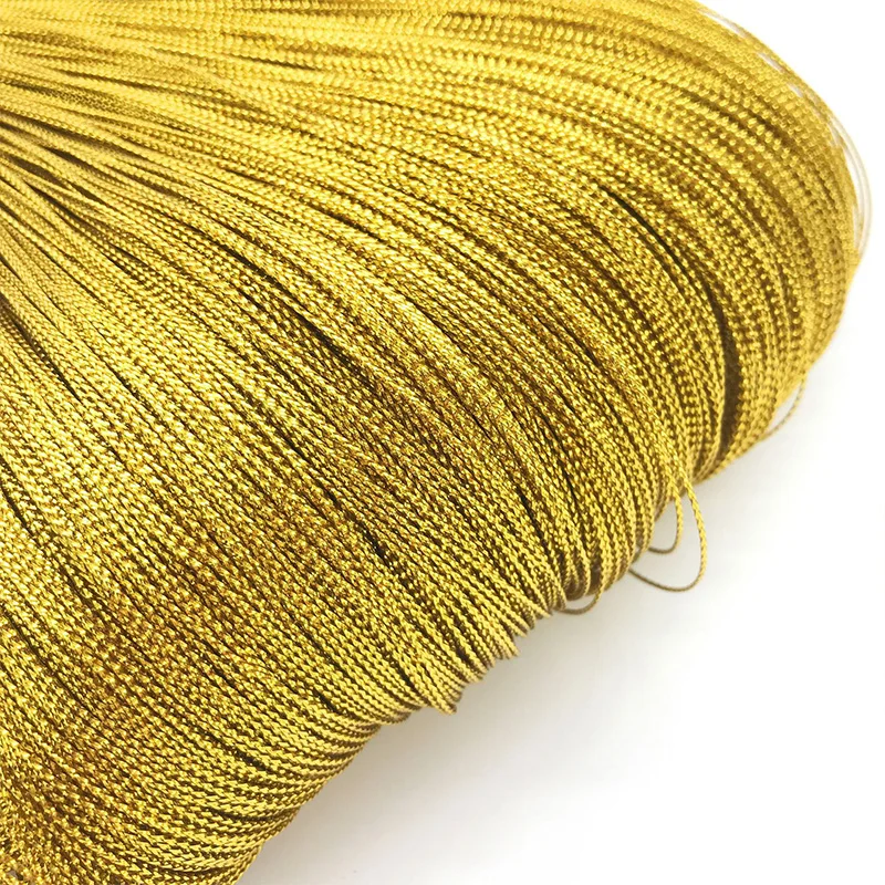 50/100M Gold Thread Hanging Tag Rope 8-Strand Round Coreless Elastic Free Hollow Packaging Rope 1mm/2mm Christmas Hanging Rope