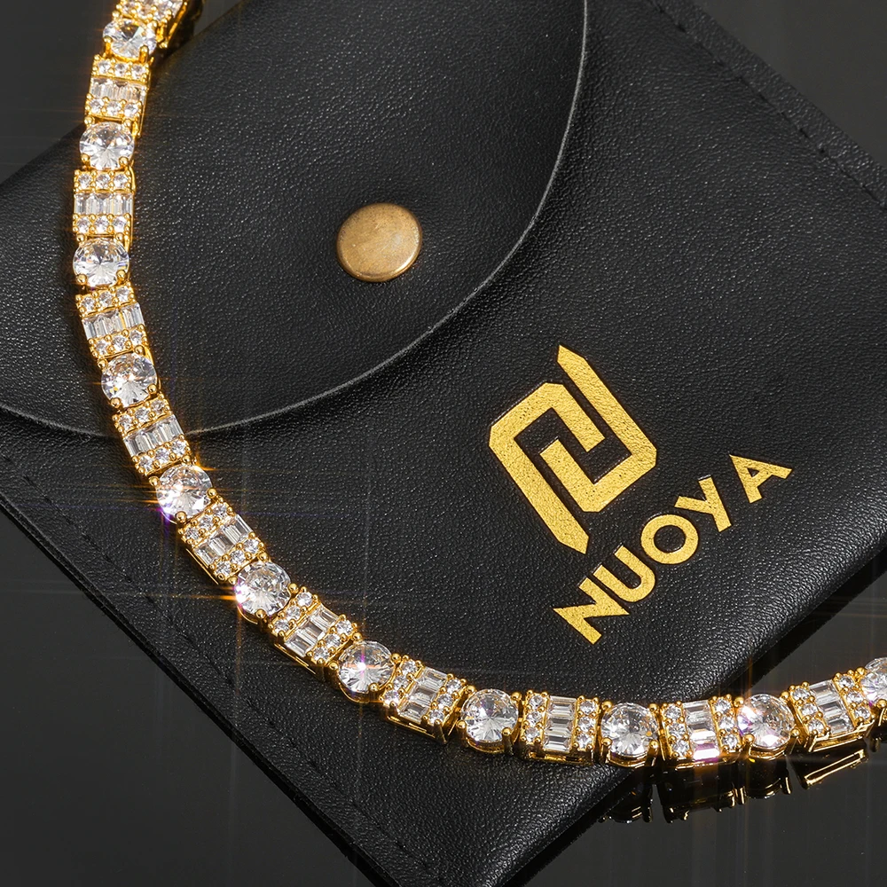 ESKEEM Новая 6,5 мм теннисная цепочка со льдом и бриллиантами, посеребренная латунь, блестящий круг, квадратное ожерелье с кубическим цирконием, женские ювелирные изделия в стиле хип-хоп