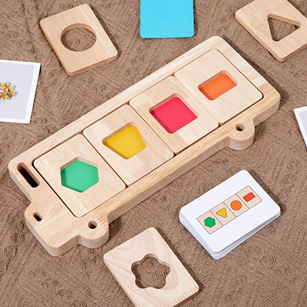 1 conjunto de quebra-cabeça geométrico de madeira forma classificação correspondência brinquedo separação de cores para forma jogo de correspondência crianças quebra-cabeças placa criança