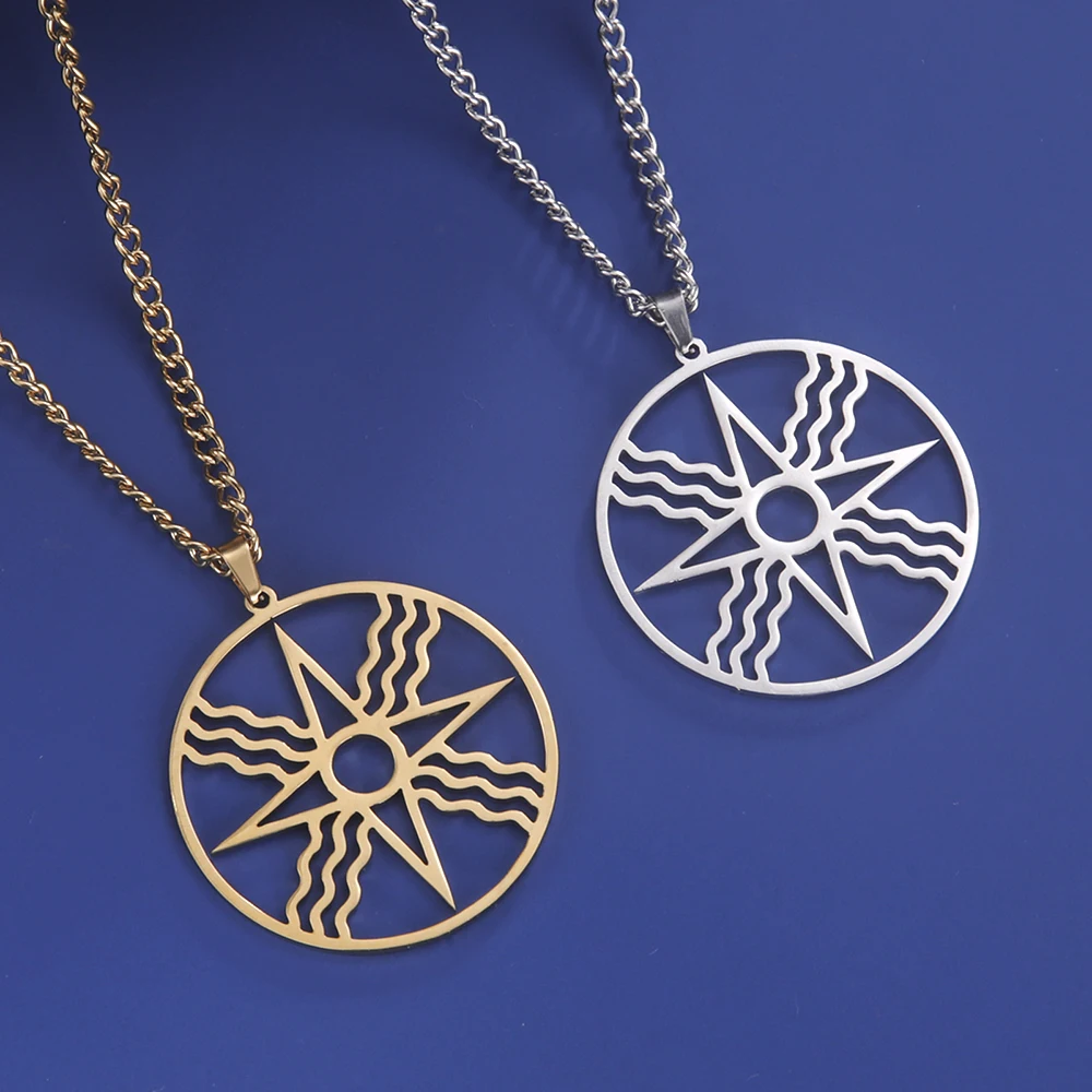 Dawapara Octagram Necklace Star of Ishtar Inanna Goddess Assyrian Star Pendant Stainless Steel  Ancient Greek Mythology Jewelry
