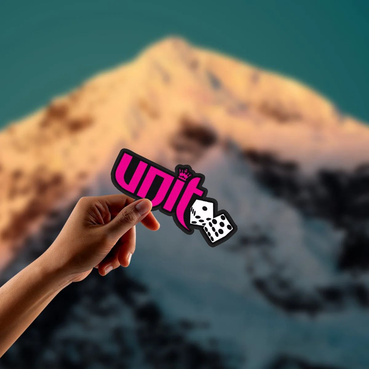 1pc 2D Flat Unit Dice Vinyl Sticker Pink MX Off-Road Decal for Motorcycle Dirt Bike Laptop Phone