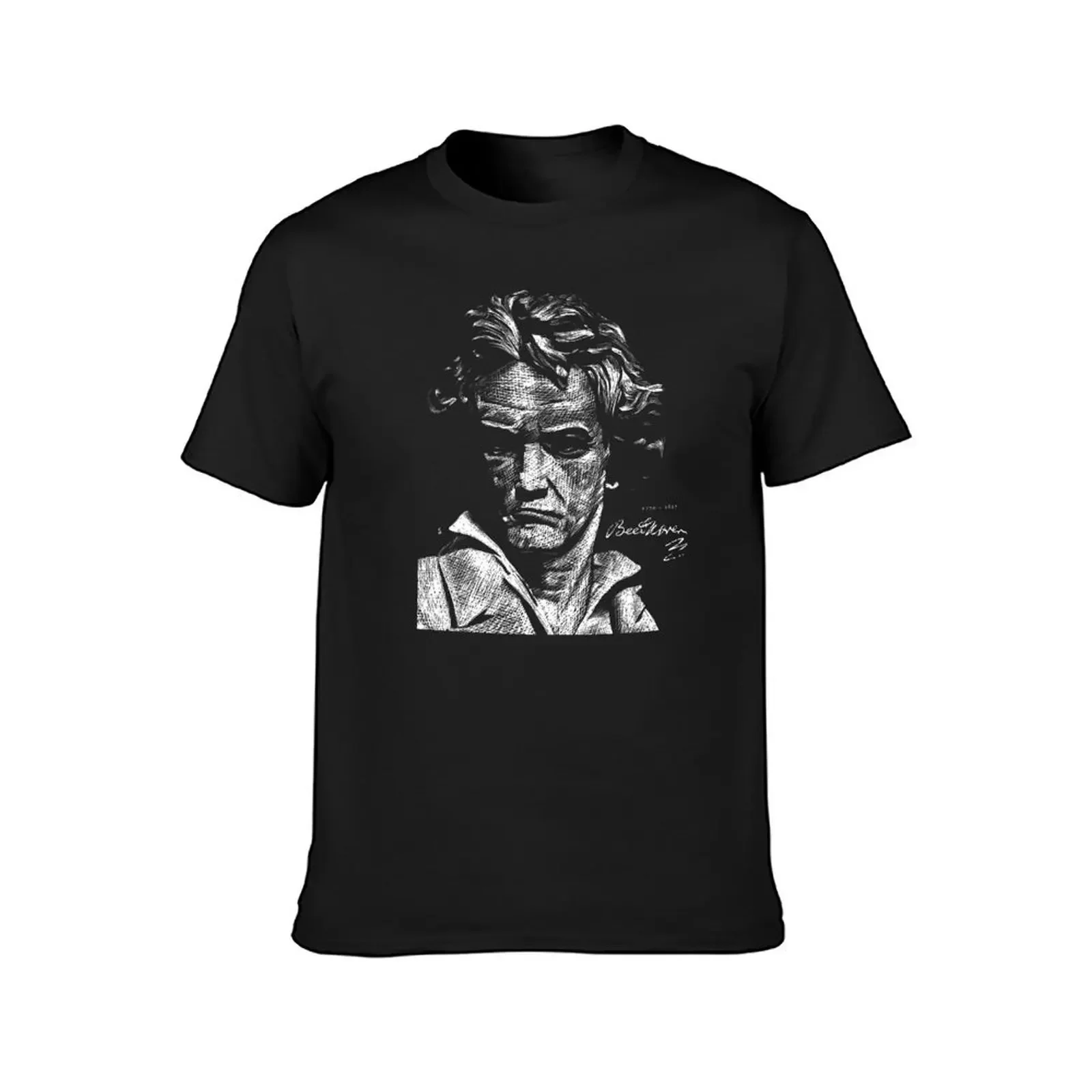 Beethoven Signature Illustration T-Shirt graphic tee shirt Blouse cotton graphic tees kawaii clothes men clothing