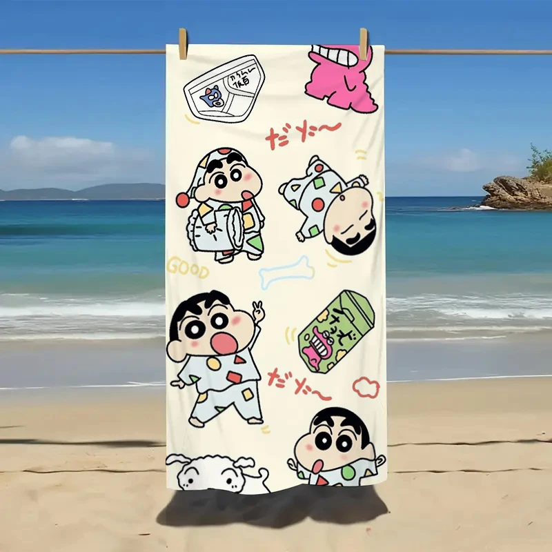 

Crayon Shin-chan Cute Cartoon Anime Printed Multi-Purpose Beach Towel Lint Free Quick Drying Highly Absorbent for Men and Women