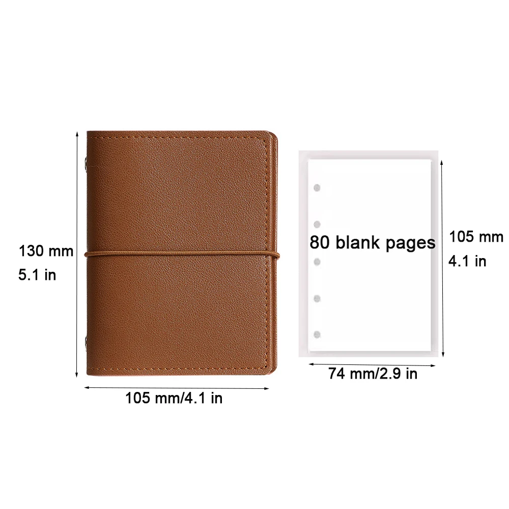 Imagem -06 - Mini Caderno de Folhas Soltas m5 Binder Notepad Portátil Couro Macio Livro de Programação 80 Páginas em Branco