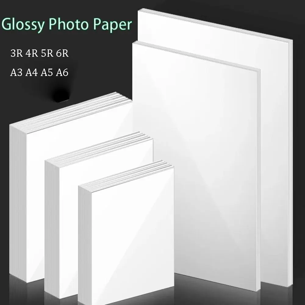 MR.R Papier Photo Brillant 160g/m² A4 50 Feuilles – Jet D’Encre Recto-Verso, Séchage Immédiat, Imperméable