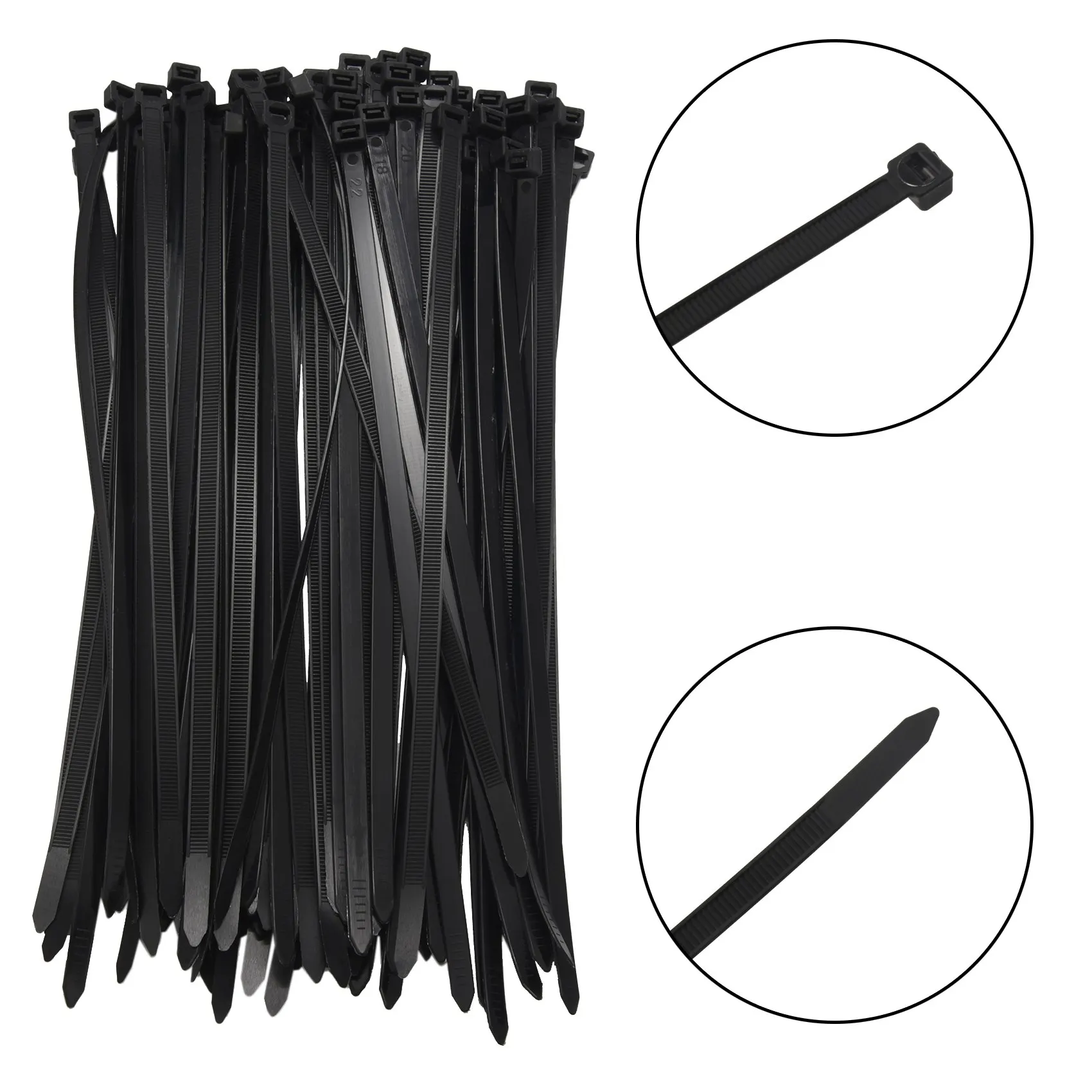 A98E-Zip Ties 12 Inch Heavy Duty Zip Ties With 120 Pounds Tensile Strength, Black Cable Ties, 100 Pieces