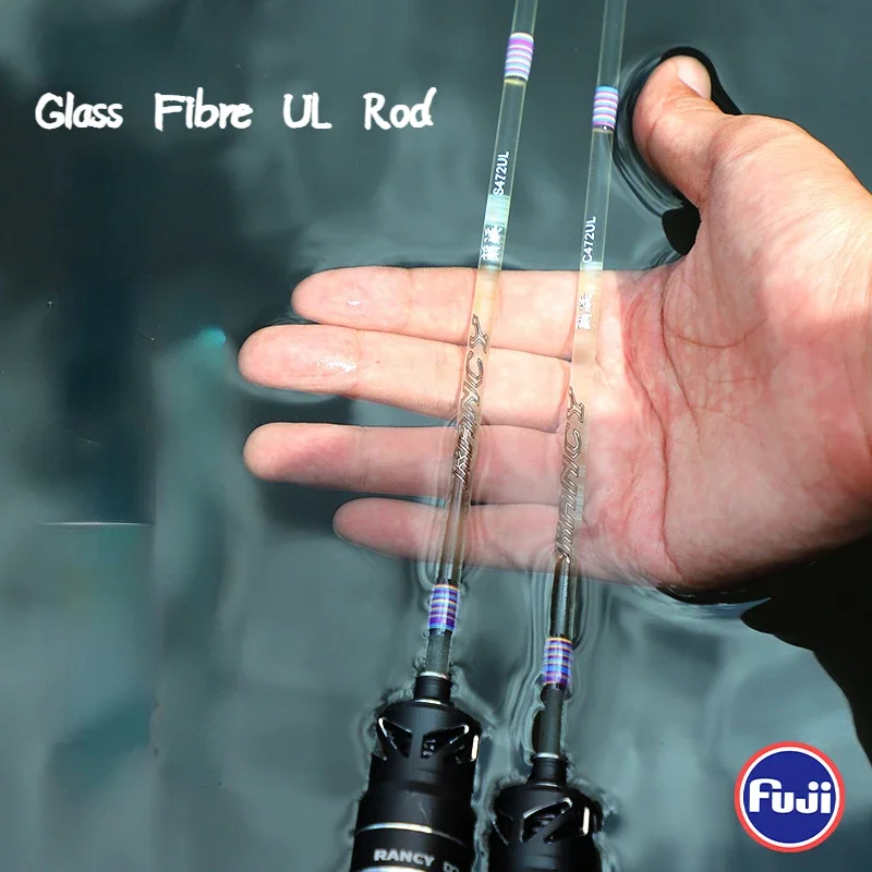 

WinsCraft Fuji Glass Fibre Ultralight Trout Fishing Rod 2Sections Solid Glass Spinning Casting Fishing Rod 1.4m UL Rod F Action