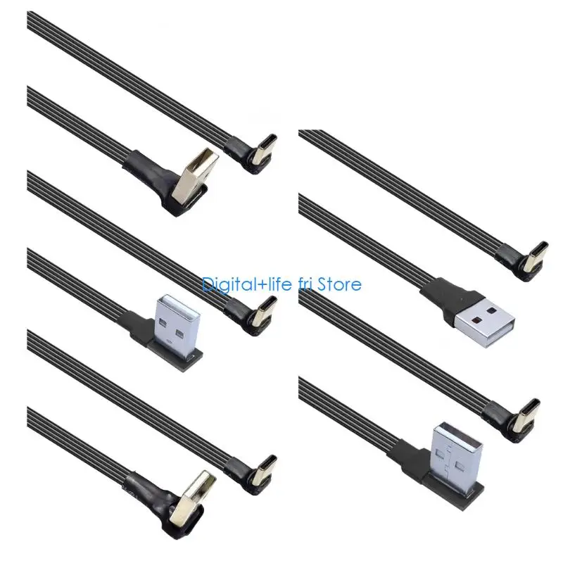 

E06D Type to USB 90 Degree Charging Cable 10W 480Mbps Fast Charging Data Cord