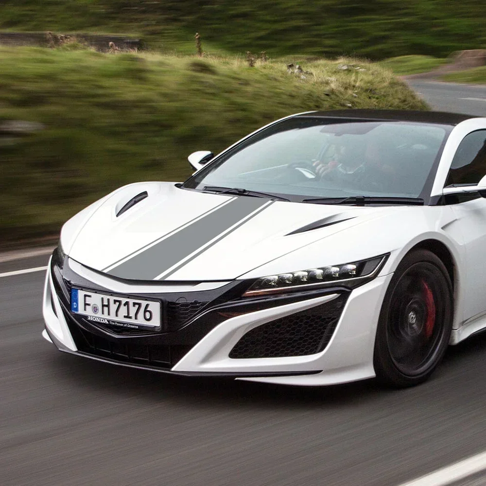 

DIY Decals Stylish Car Tuning Accessories Hood Cover Car Stickers Auto Racing Sports Stickers Long Stripe Vinyl Wrap 130cmx34cm