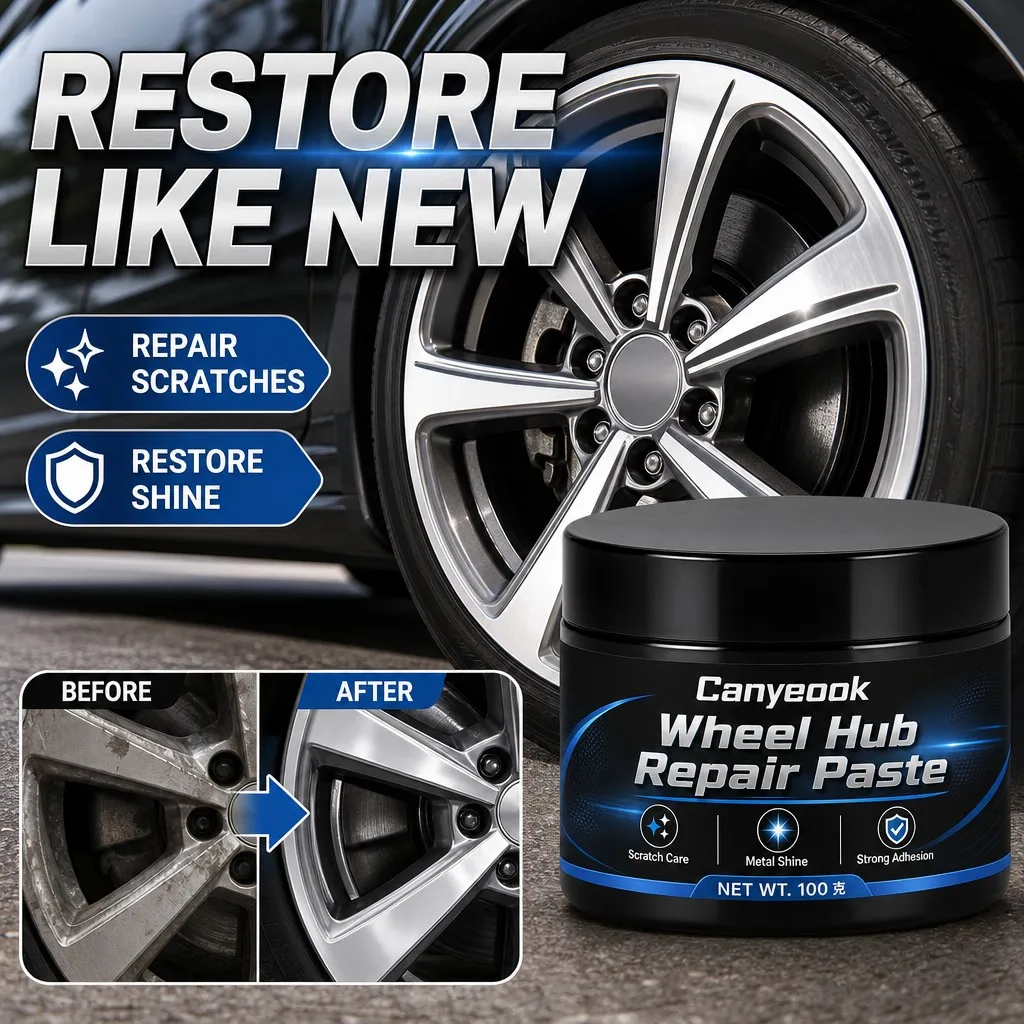 CANYEOOK Wheel Hub Repair Paste 100g Remove Scratches Scuffs Restore Metal Shine Anti Oxidation for Car Alloy Steel Rim