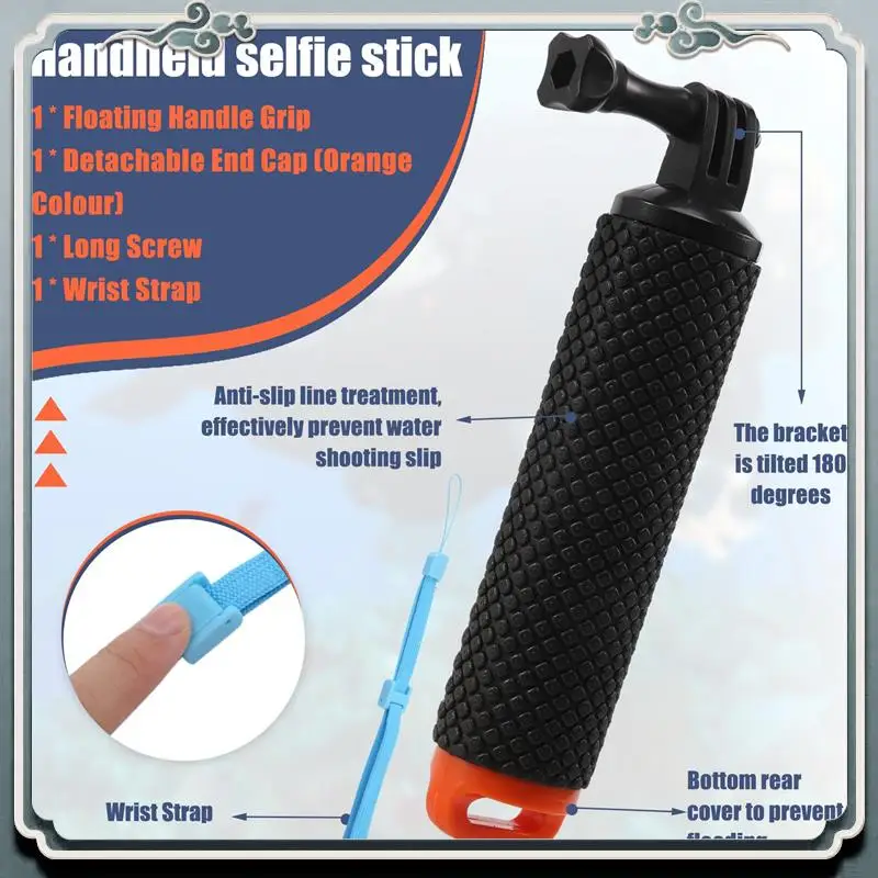 

Premium Waterproof Handheld Underwater Sport Selfie Stick Monopod Pole Floating Hand Grip Diving Handle Tripod Mount For Gopro H
