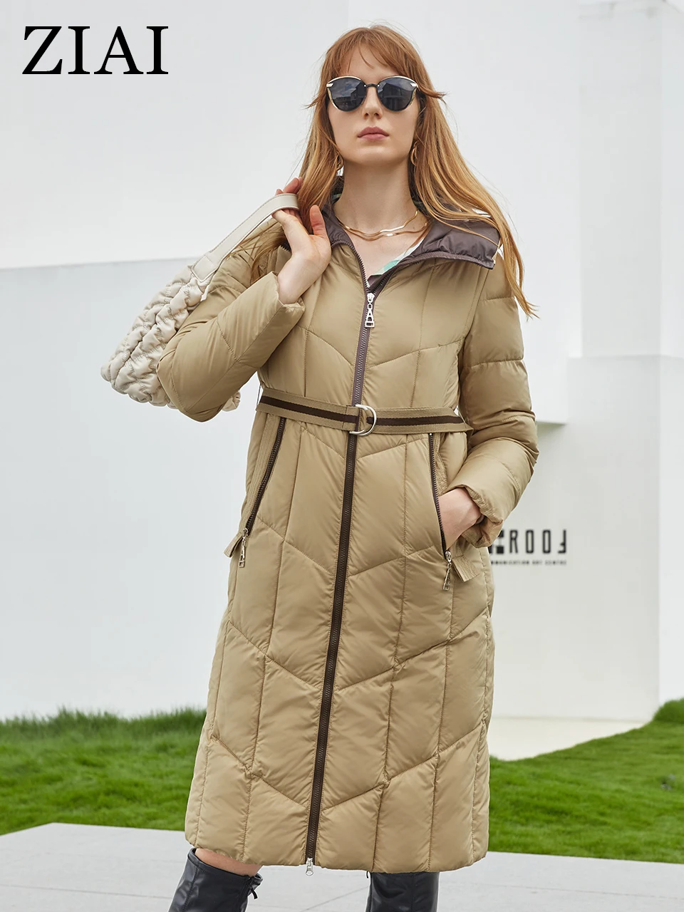 ZIAI coats woman winter 2022 new winter long warm thick women's fashion down jacket Belt perfect quality hot sale parkas ZR20178