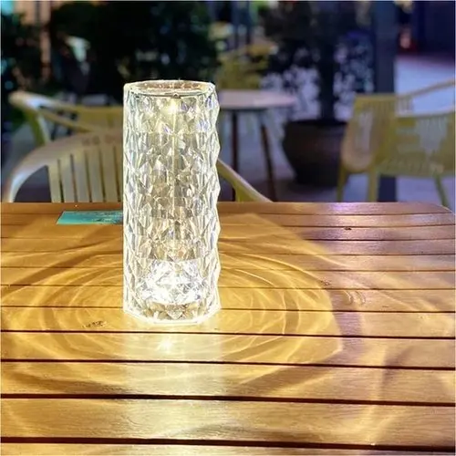 Rose Crystal Lamp Crystal Lights Touching Control with USB Port 3/16 RGB Color Changing Romantic Rose Diamond Table Lamp