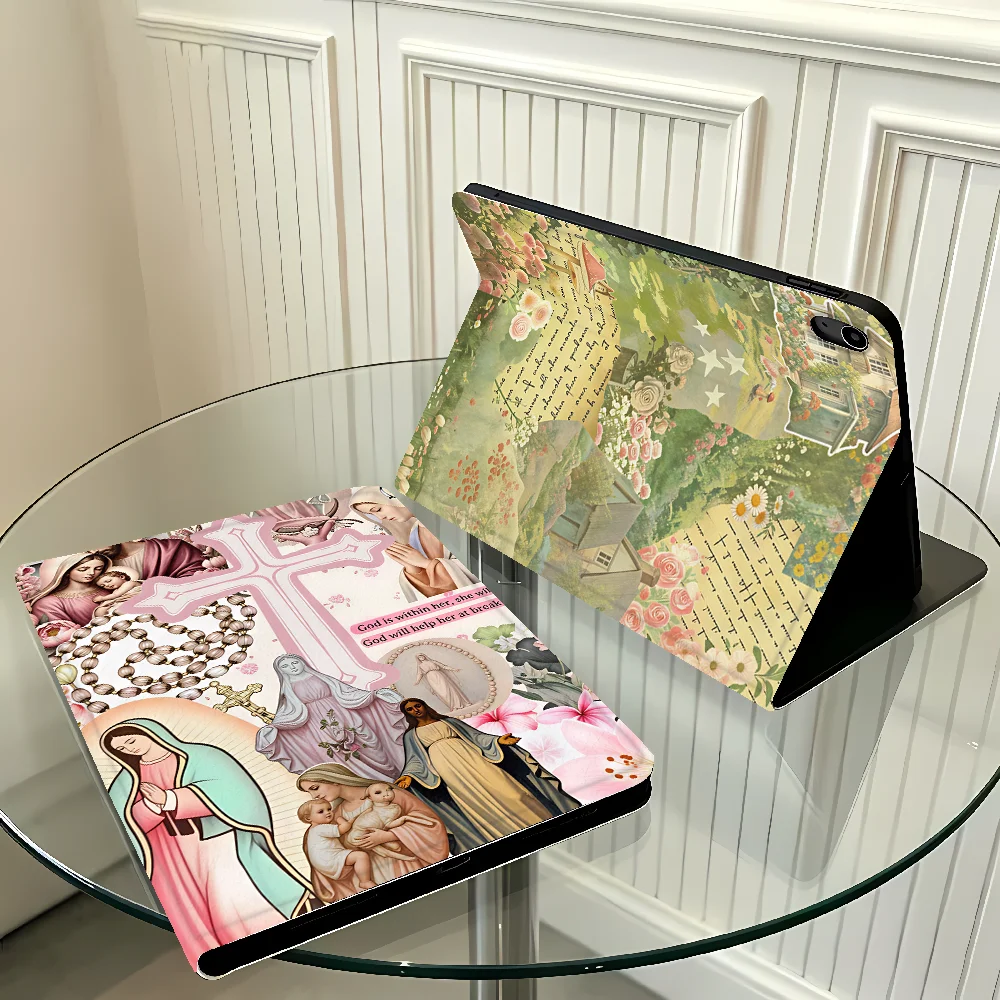 Devotional Decor Print Case for Apple iPad Air 11 13 M4 M3 M2 A16 2026 10th 7/8/9th Pro11 13 with Pencil Slot Air 4/5/6th