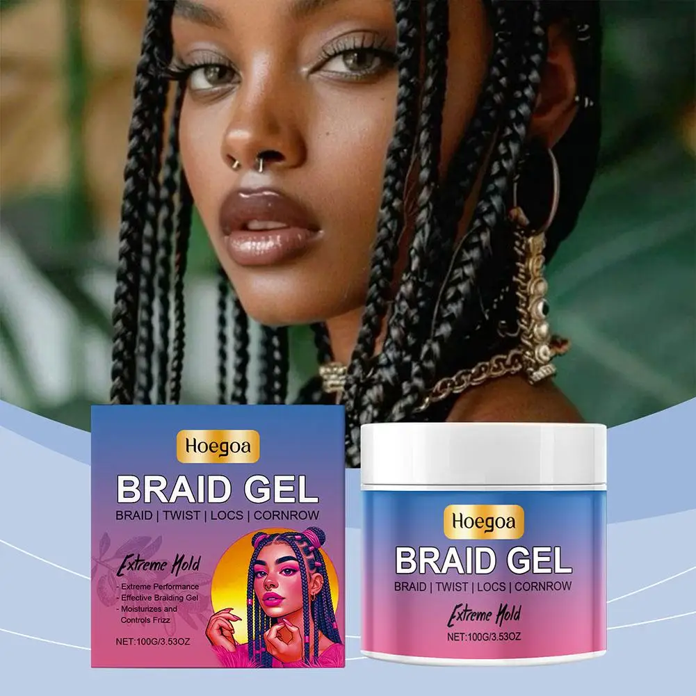 

100g Lasting Hair Braiding Styling Gel Deep Nourish Scalp Gel Hair SmoothTames Frizz Hair Edges Care Moisturizing Care Cont M1A7