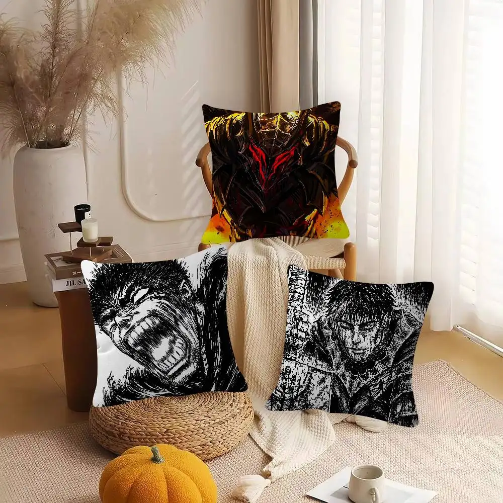 Anime Berserk Cute Cartoon L Game Cushion Cover Pillowcase Upholstery Sofa Throw Pillow Home Decor Pillowcas