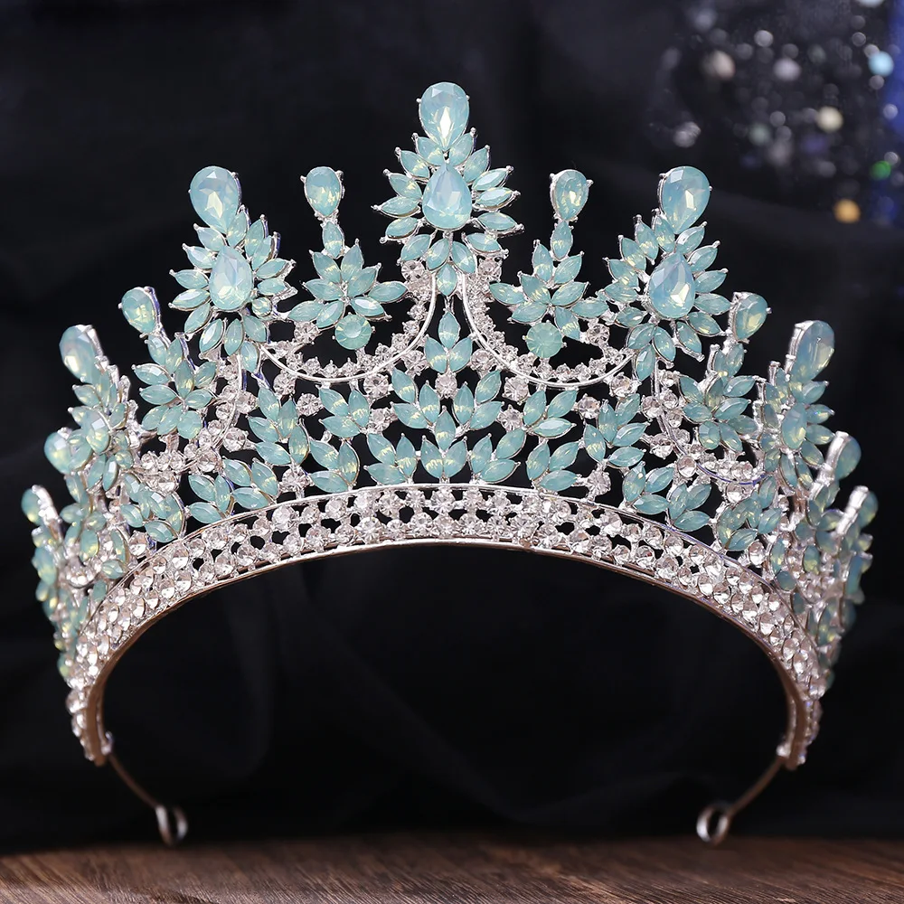 KMVEXO 2024 Baroque Luxury Queen Crystal AB Tiaras Crown For Bridal Women Girls Wedding Diadem Princess Party Hair Dress Jewelry