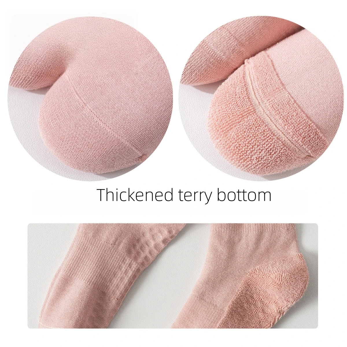 3 Pairs Women's Winter Thickened Warm Home Cotton Socks High Quality Knee-High Terry Socks Non-slip Sports Yoga Socks