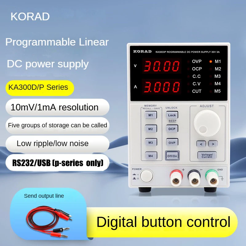 KORAD 6005D 6005P 6003D 6003P 6002D 6002P High Precision Adjustable Laboratory Programmable DC Power Supply 60V 5A 3A 10mV 1mA