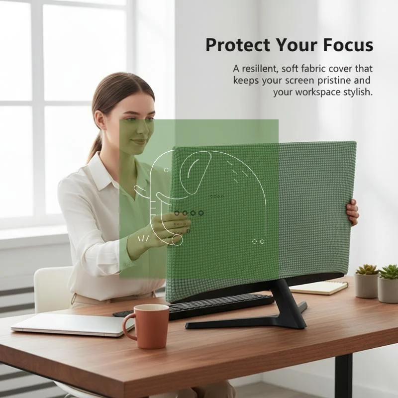 

1Pcs Dustproof Sleeve Stretchable Fabric Computer Cover For 19-37inches Screen Monitor Case Soft Elastic Cloth Keyboard Cover
