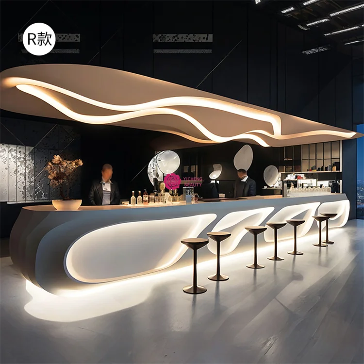 Resepsionis/Kasir Counter Spa Hotel Desain Modern Mewah Yicheng Beauty yang Dikustomisasi untuk Salon Kecantikan