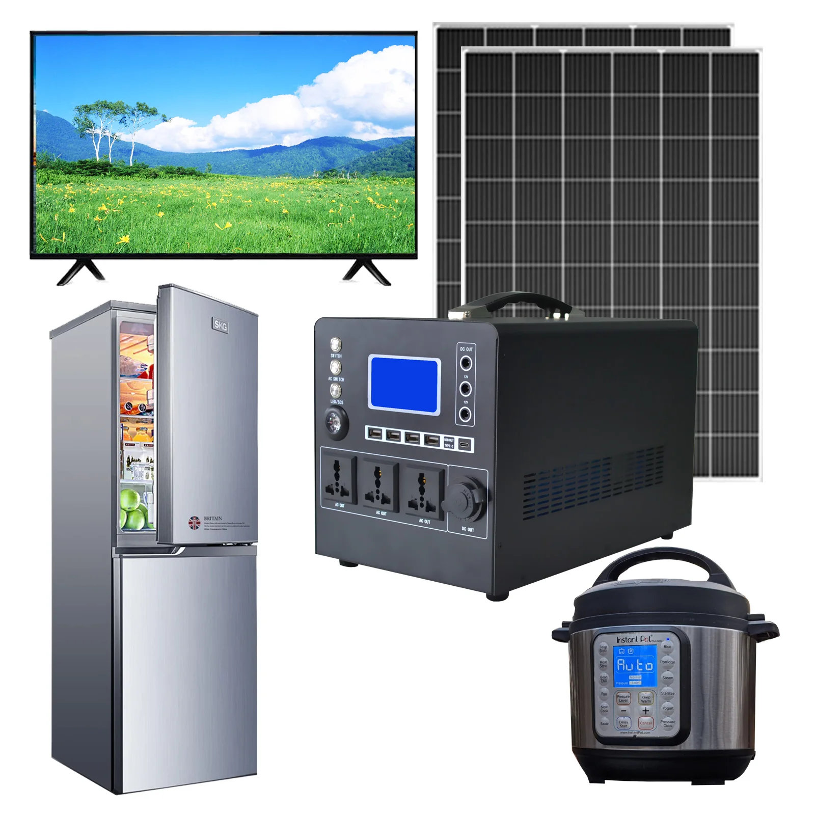 for 1KW 1000W complete set full solar power system home kit off grid solar power generation system