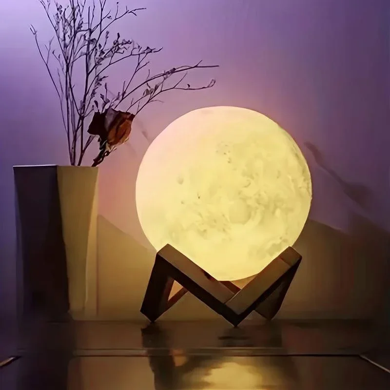 8 cm DIY Planet Lamp Moon Galaxy Night Light Art Painting Graffiti Birthday Gift Bedroom Living Room Decoration (With Stand)