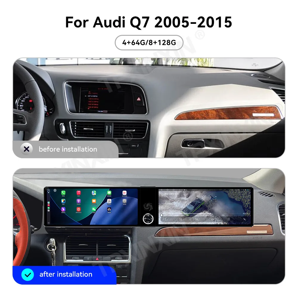 

12.3 Inch Screen Car Radio For Audi Q7 2005-2015 Android Auto GPS Navigation Multimedia Video Stereo Receiver Head Unit