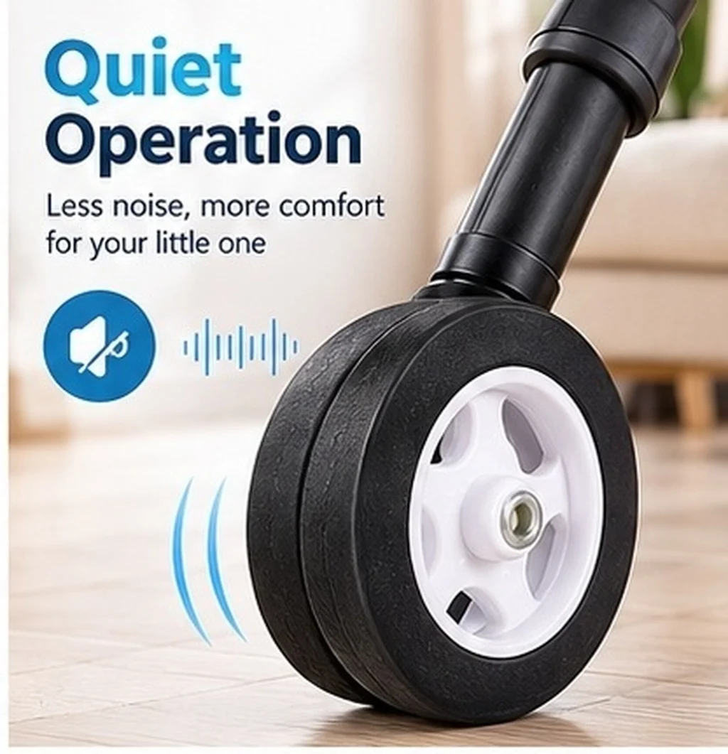 4Pcs Quick-Attach Stroller Wheel Replacement Kit Silent Swivel Caster Wheels for Babies Walker Stroller Replacement