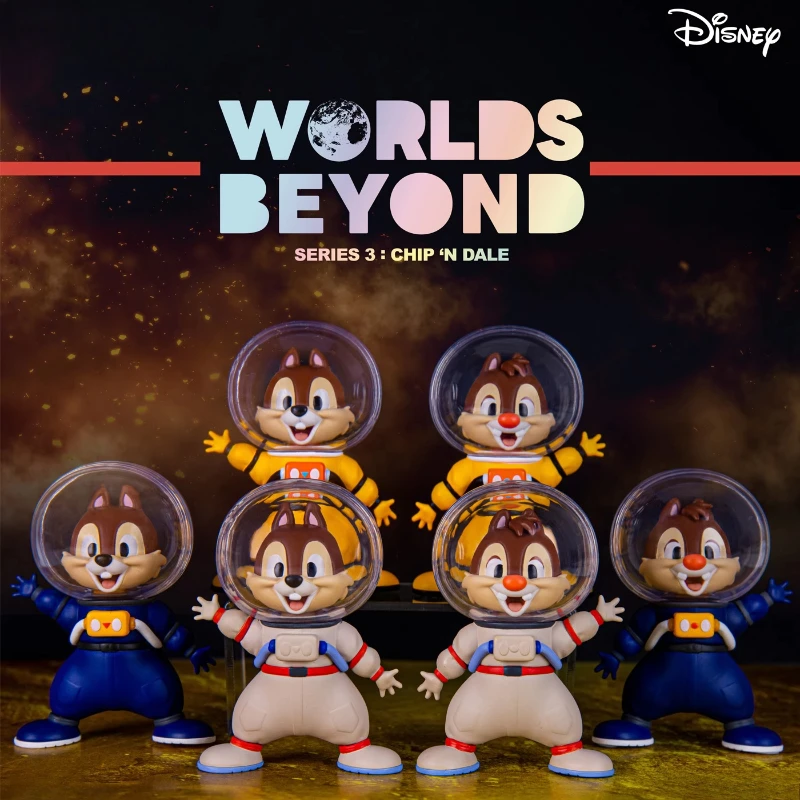Chip e Dale Serie a tema spaziale Scatola cieca Astronauta Spazio Figurina Bambola magnetica Ornamento da tavolo Gashapon Giocattoli Regalo anime