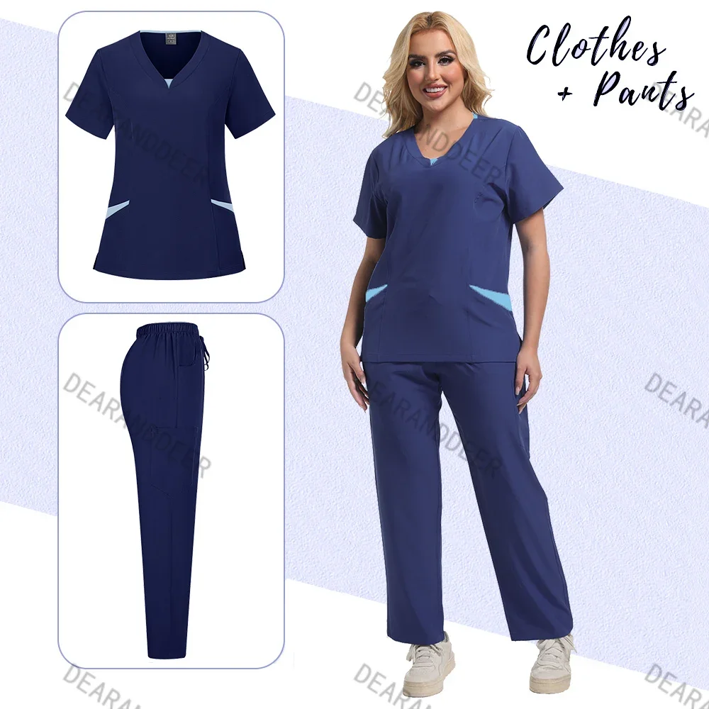 Neue reine Farbe weibliche Krankenschwester matte chirurgische Uniform Jogging-Kleidung Haustier Krankenhaus Zahnklinik Arzt Krankenhaus medizinisches Set