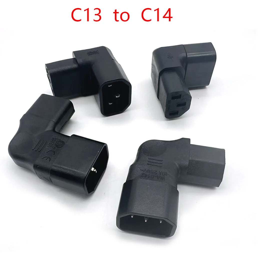 C13 to C14 AC plug converter, upper/lower/left/right corner power adapter plug 3-pin female plug to male plug  10A250V