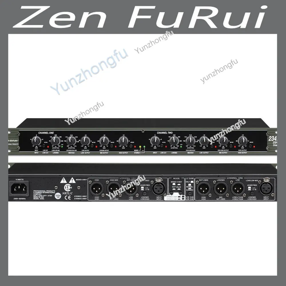 

234XL Mono 3-Way Crossover audio Equalizer with XLR Connectors Professional Sound Peripheral Equipments Stereo 3 Way