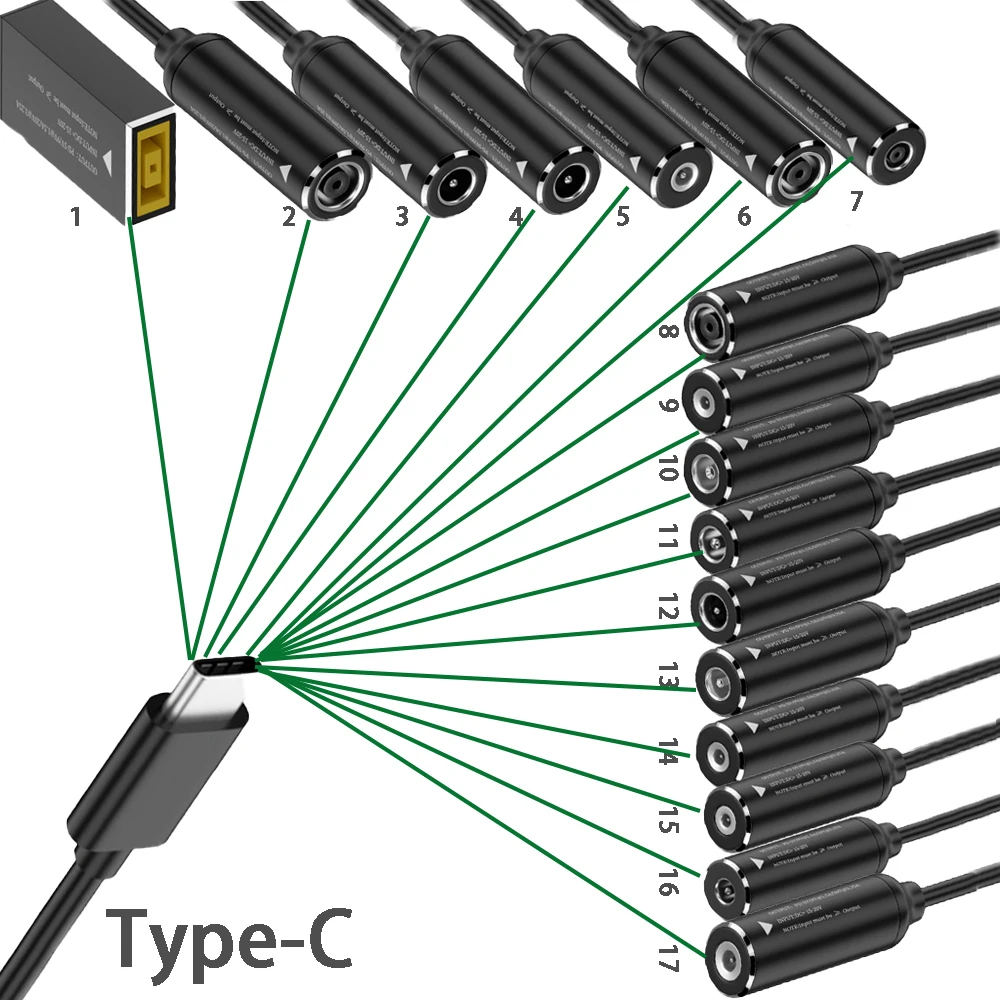 PD DC to USB C Type-C 65W DC 5.5X2.5 7.4X5.0 4.5X3.0mm Connector To Type-C PD Converter Adapter for Fast Charging Cable Adapter