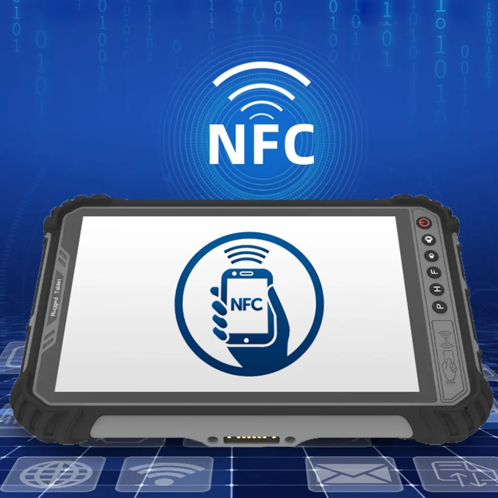 산업용 안드로이드 11 방수 태블릿 PC, GPS 4G Lte 와이파이 NFC 1D 2D 바코드 스캐너 크래들, IP67 8 인치, 6GB + 128GB